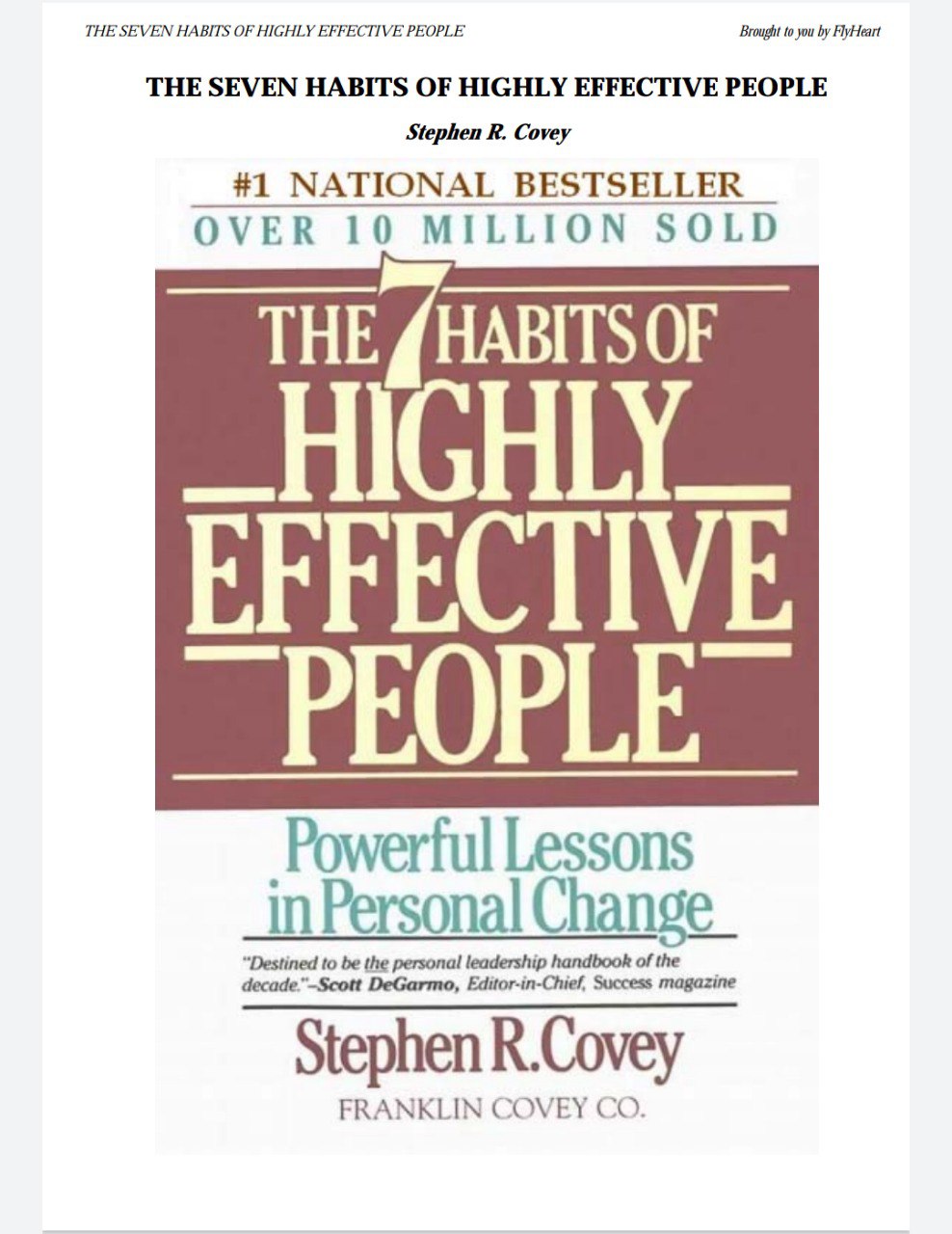 The 7 Habits of Highly Effective People by Stephen